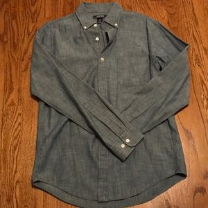 Lands end blue/grey button down